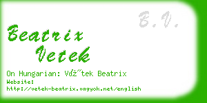 beatrix vetek business card